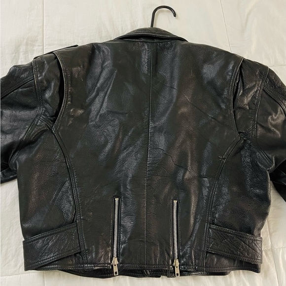 Leather biker jacket vintage - Picture 2 of 5